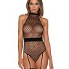 Fence Net Garter Teddy Black O/S Naughty Role Play Main Image