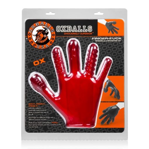 Finger Fuck Glove Clear Red (Net) - Image 4