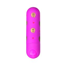 Giggly Super Charged Mini Bullet W/ Smiley Face Pattern Rechargeable Vibrators Main Image