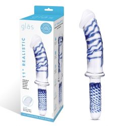 Glas 11In Realistic Double Ended Dildo W/ Handle Double Dongs Main Image
