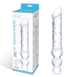 Glas 12In Double Ended Dildo W / Anal Beads Prostate Massagers Main Image