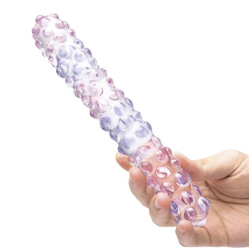 Glas 9 Purple Rose Nubby Dildo " 1