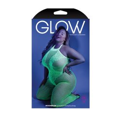 Glow Moonbeam Crotchless Bodystocking Neon Green Q/S Plus Size Main Image