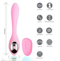 Harmonie Pink Bendable Dual Vibrator W/ Remote Control G Spot Main Image