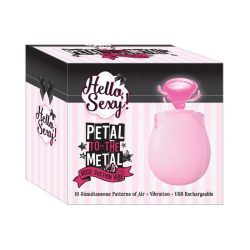 Hello Sexy! Petal To The Metal Rose Suction Vibe Pink Rechargeable Vibrators Main Image