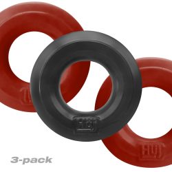 Hunkyjunk Huj C-Ring 3Pk Cherry & Tar Ice (Net) Cock Ring Trios Main Image