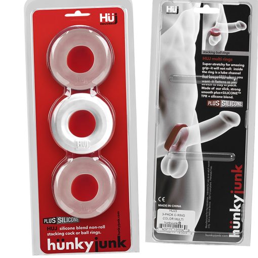 Hunkyjunk Huj C-Ring 3Pk White Ice & Clear (Net) - Image 3