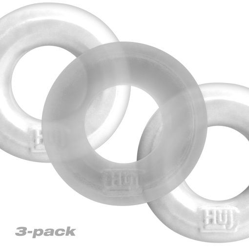 Hunkyjunk Huj C-Ring 3Pk White Ice & Clear (Net) Cock Ring Trios Main Image