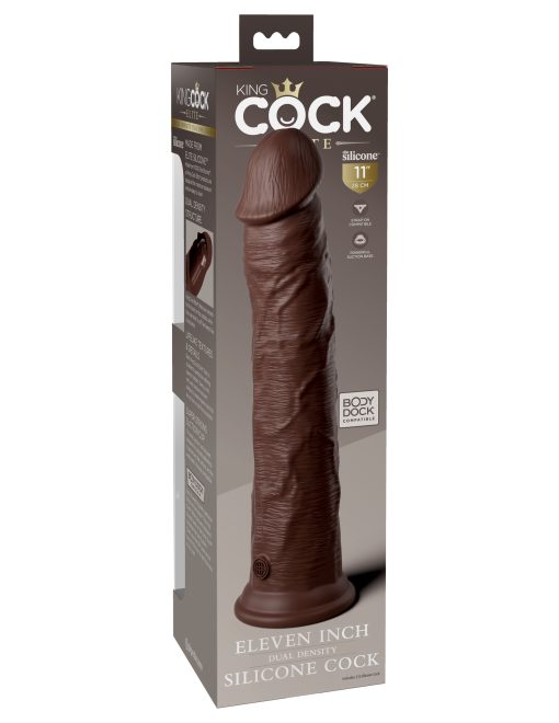 King Cock Elite 11 In Dual Density Brown Large Dildos 3