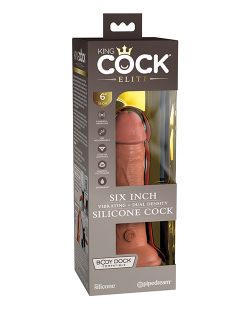 King Cock Elite 6 In Vibrating Dual Density Tan Anal Vibrators Main Image