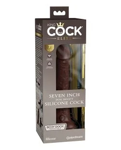 King Cock Elite 7 In Dual Density Brown Small & Medium Dildos Main Image