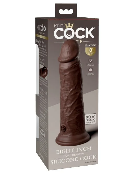 King Cock Elite 8 In Dual Density Brown Small & Medium Dildos 3