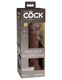 King Cock Elite 8 In Dual Density Brown Small & Medium Dildos Main Image