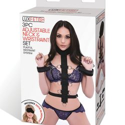Lux Fetish 3Pc Adjustable Neck & Wrist Restraint Set Bondage Kits Main Image