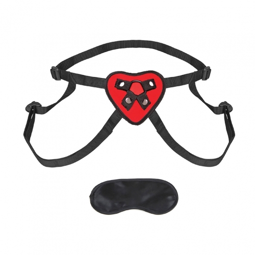 Lux fetish red heart strap on harness harnesses 3
