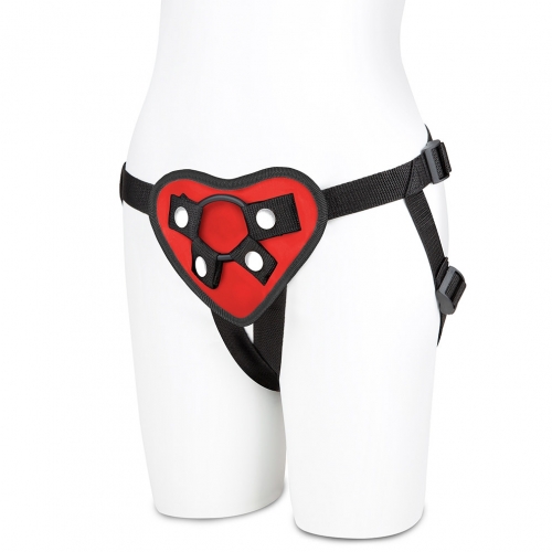 Lux fetish red heart strap on harness harnesses main image
