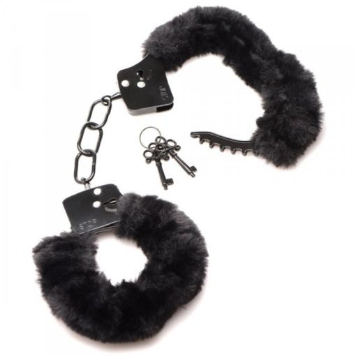 Master Series Cuffed In Fur Handcuffs Black Naughty Role Play 3
