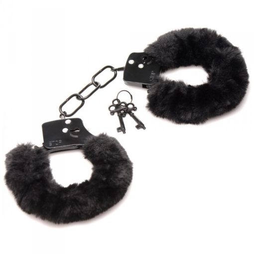 Master Series Cuffed In Fur Handcuffs Black Naughty Role Play Main Image