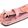 Microfiber Snake Print Wrist Restraints Pink W Leather Lining Cuffs 3
