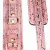 Microfiber Snake Print Wrist Restraints Pink W Leather Lining - Image 4