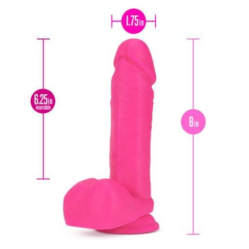 Neo 8In Dual Density Dildo Neon Pink 1