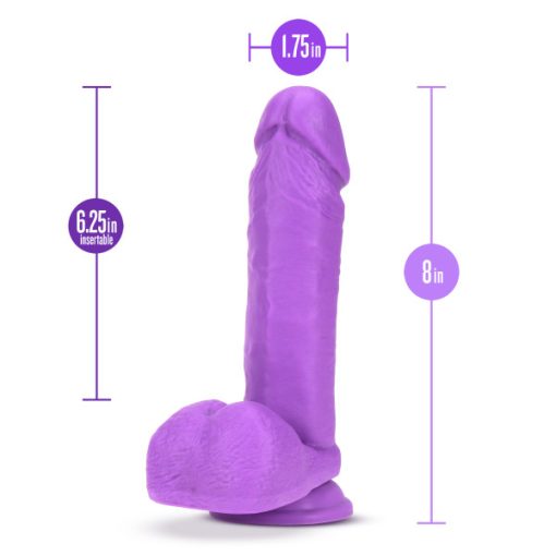 Neo 8In Dual Density Dildo Neon Purple - Image 4