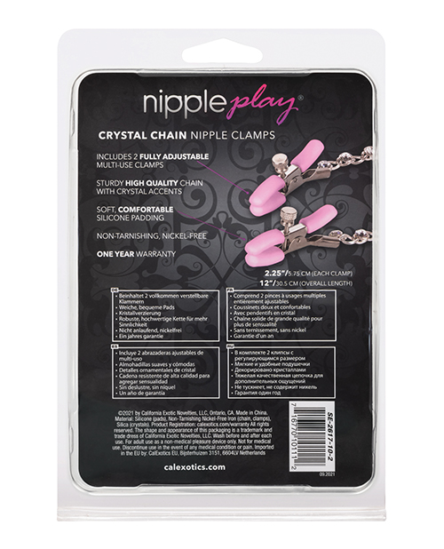 Nipple play crystal chain nipple clamps pink  3