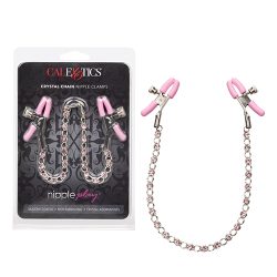Nipple Play Crystal Chain Nipple Clamps Pink  Main Image