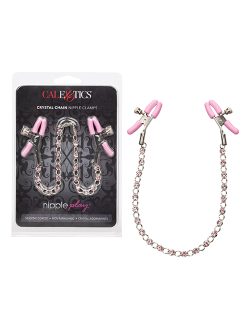 Nipple Play Crystal Chain Nipple Clamps Pink  Main Image