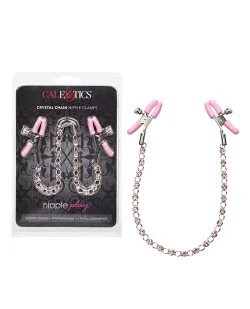 Nipple Play Crystal Chain Nipple Clamps Pink  Main Image