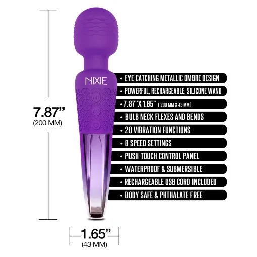 Nixie Wand Massager Purple Ombre Metallic - Image 4