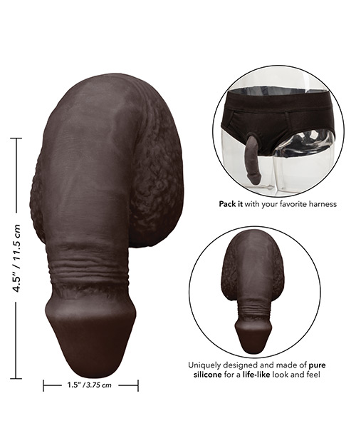 Packer gear 5in silicone penis black 1