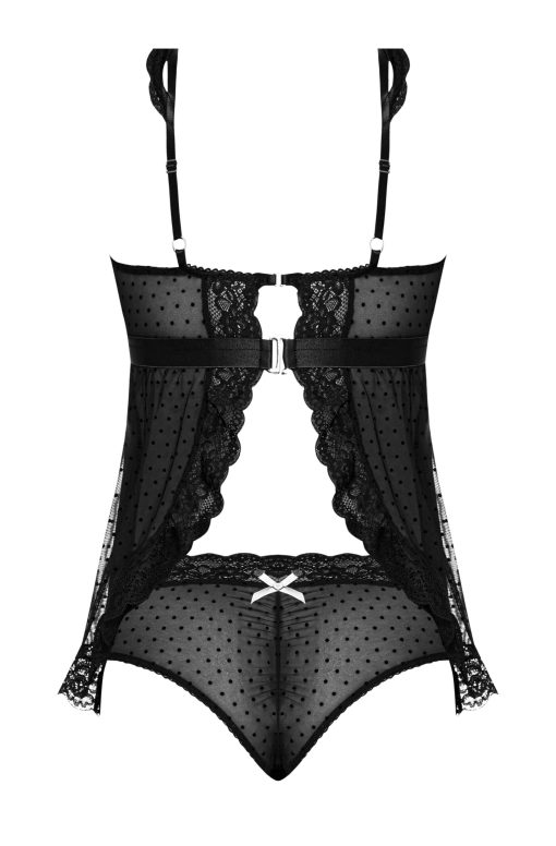 Passion Pointe Baby Doll & Panty Set Black L/Xl - Image 3