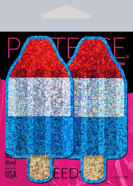 Pastease red white & blue ice pop glitter 1