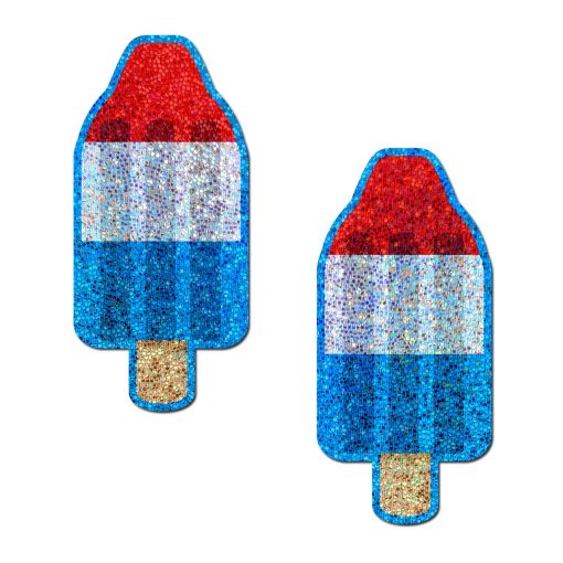 Pastease Red White & Blue Ice Pop Glitter Sexy Costume Accessories Main Image