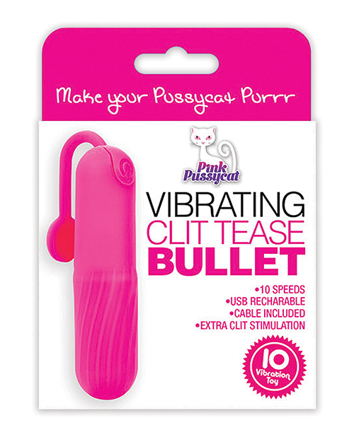 Pink pussycat clit tease bullet rechargeable vibrators main image