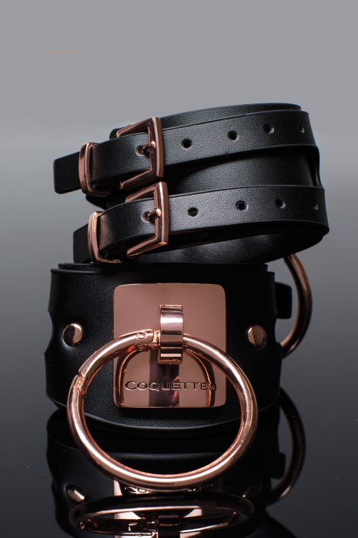 Pleasure Cuffs Black & Rose Gold 2