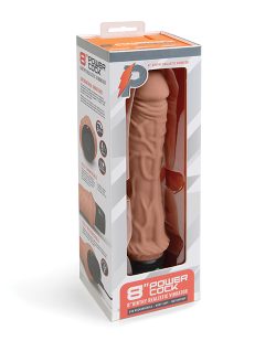 Powercocks 8In Girthy Vibrator Mocha Anal Vibrators Main Image