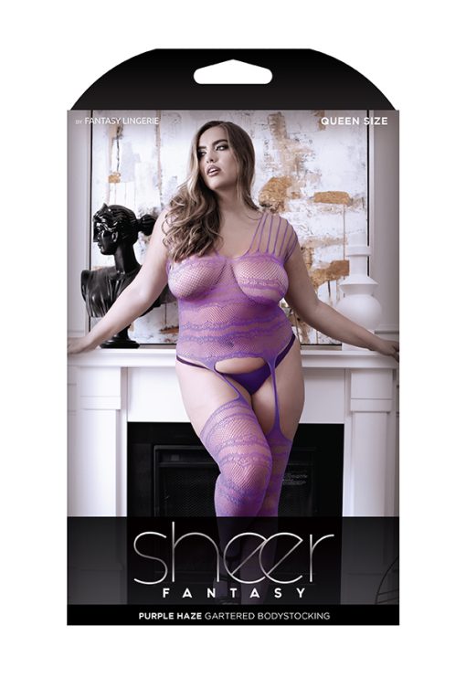 Purple Haze Bodystocking Q/S W/ Garters 1