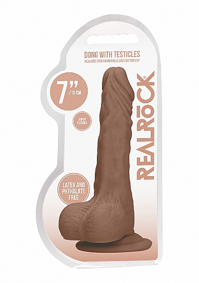 Realrock 7in dong tan w/ testicles small & medium dildos 3