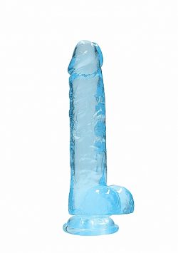 Realrock 8In Realistic Dildo W/ Balls Blue Large Dildos Main Image