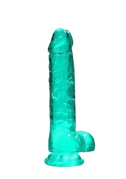 Realrock 8In Realistic Dildo W/ Balls Turquoise Large Dildos Main Image