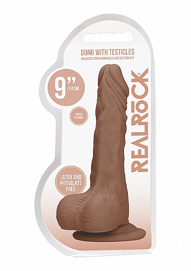 Realrock 9in dong tan w/ testicles large dildos 3
