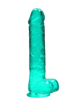 Realrock 9In Realistic Dildo W/ Balls Turquoise Large Dildos Main Image