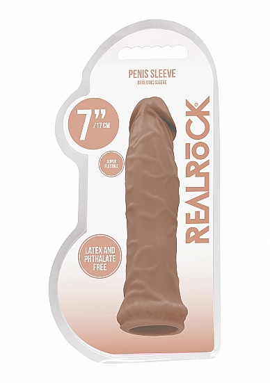 Realrock penis sleeve 6in tan 2