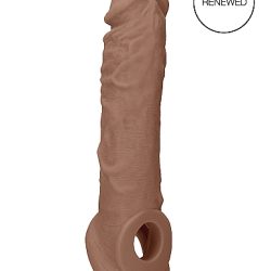 Realrock Penis Sleeve 8In Tan Mens Cock & Ball Gear Main Image