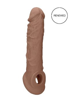 Realrock Penis Sleeve 8In Tan Mens Cock & Ball Gear Main Image