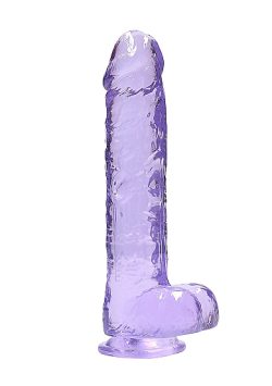 Realrock Realistic Dildo W/ Balls 10In Purple Large Dildos Main Image