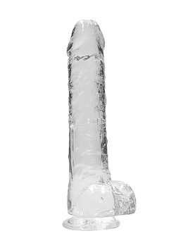 Realrock Realistic Dildo W/ Balls 10In Transparent Large Dildos Main Image