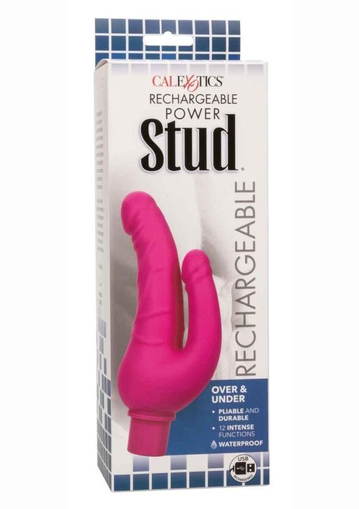Rechargeable Power Stud Over & Under Pink Anal Vibrators 3